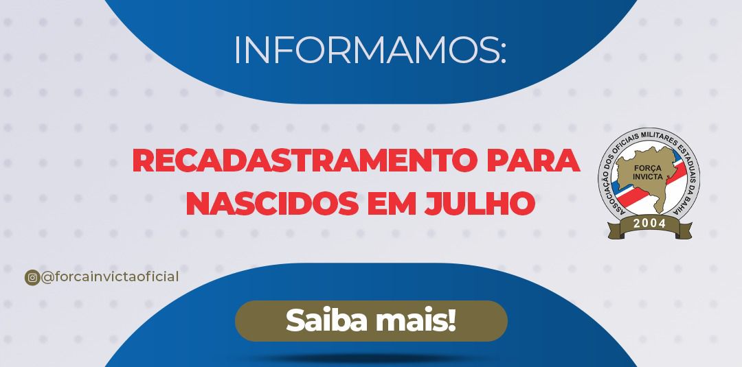 RECADASTRAMENTO NASCIDOS EM JULHO [banner]